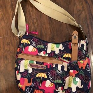 Lily Bloom Elephants and Umbrella Cross Body Purse